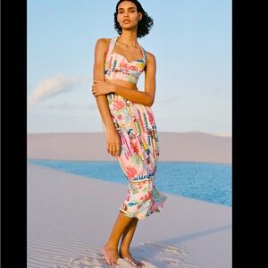 PATCHWORK PRINTED CAPE SKIRT